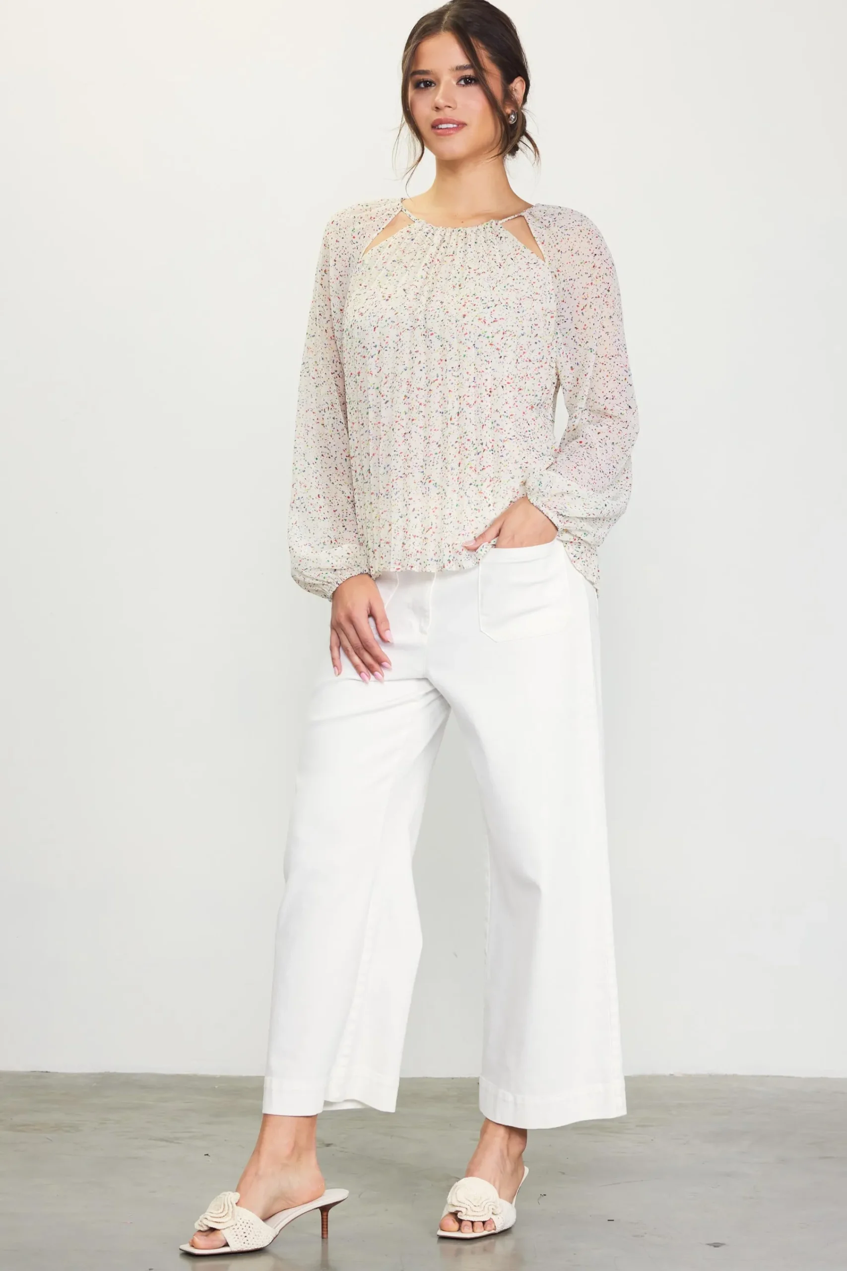 SKIES ARE BLUE Cutout Detail Longsleeve Top* Long Sleeve Tops