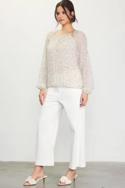 SKIES ARE BLUE Cutout Detail Longsleeve Top* Long Sleeve Tops