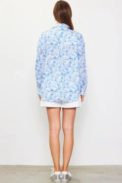 SKIES ARE BLUE Daphne Floral Print Button Down Blouse* Blouses|Long Sleeve Tops