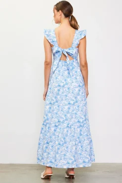 SKIES ARE BLUE Daphne Floral Print Ruffled Maxi Dress* Maxi Dresses