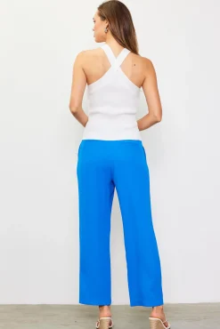 SKIES ARE BLUE Detachable Rosette Knit Halter Top* Sleeveless Tops