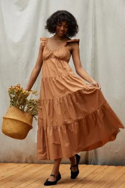 SKIES ARE BLUE Diana Poplin Maxi Dress* Maxi Dresses