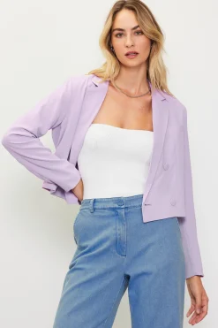 SKIES ARE BLUE Double Breasted Crop Blazer* Blazers