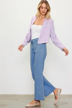 SKIES ARE BLUE Double Breasted Crop Blazer* Blazers