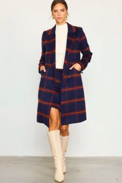 SKIES ARE BLUE Double Breasted Plaid Coat* Outerwear|Blazers