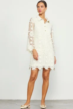 SKIES ARE BLUE Embroidered Eyelet Lace Mini Dress* Mini Dresses