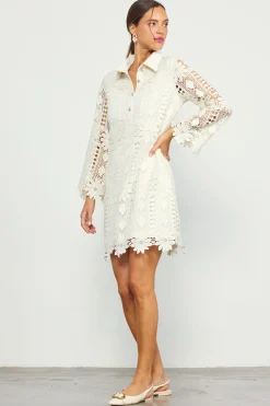 SKIES ARE BLUE Embroidered Eyelet Lace Mini Dress* Mini Dresses