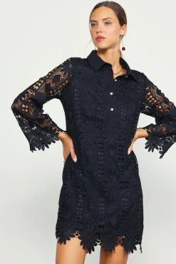 SKIES ARE BLUE Embroidered Eyelet Lace Mini Dress* Mini Dresses