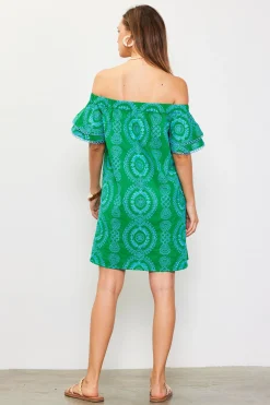 SKIES ARE BLUE Embroidered Eyelet Off Shoulder Dress* Mini Dresses