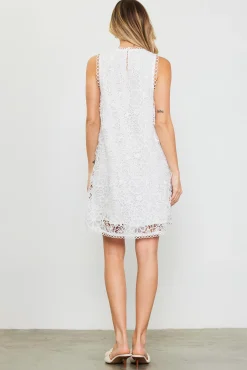 SKIES ARE BLUE Embroidered Lace Eyelet Sleeveless Dress* Mini Dresses