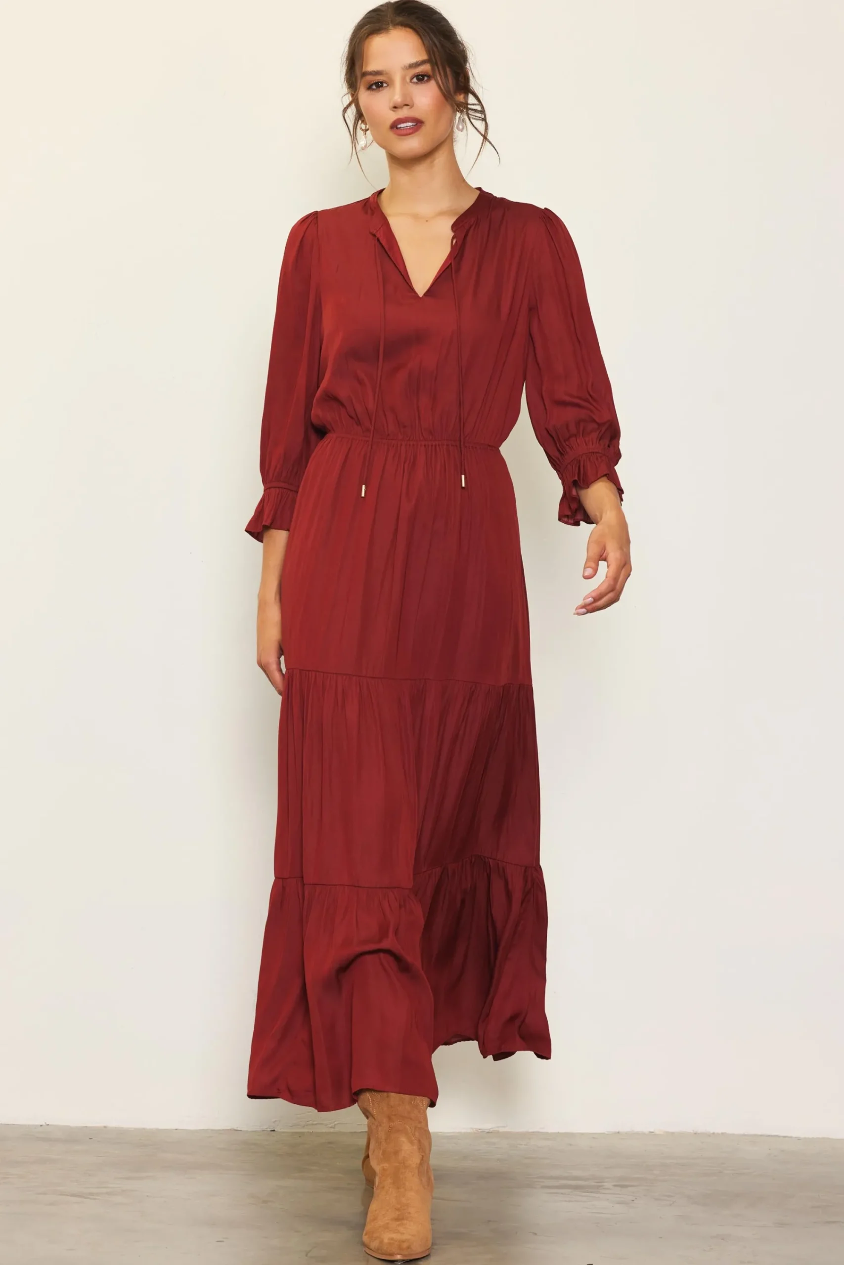 SKIES ARE BLUE Emery Ruffle Tiered Maxi Dress* Maxi Dresses