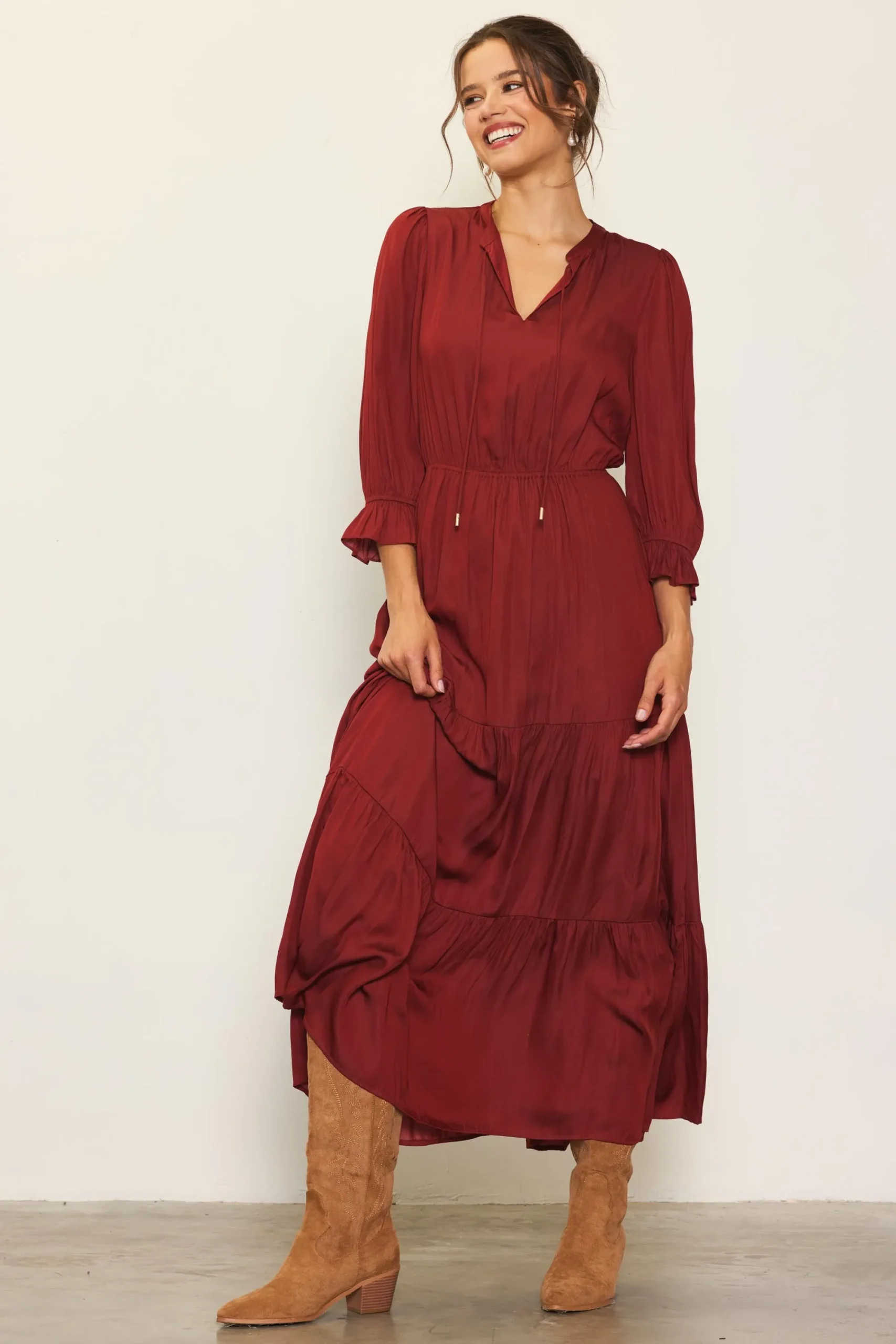 SKIES ARE BLUE Emery Ruffle Tiered Maxi Dress* Maxi Dresses