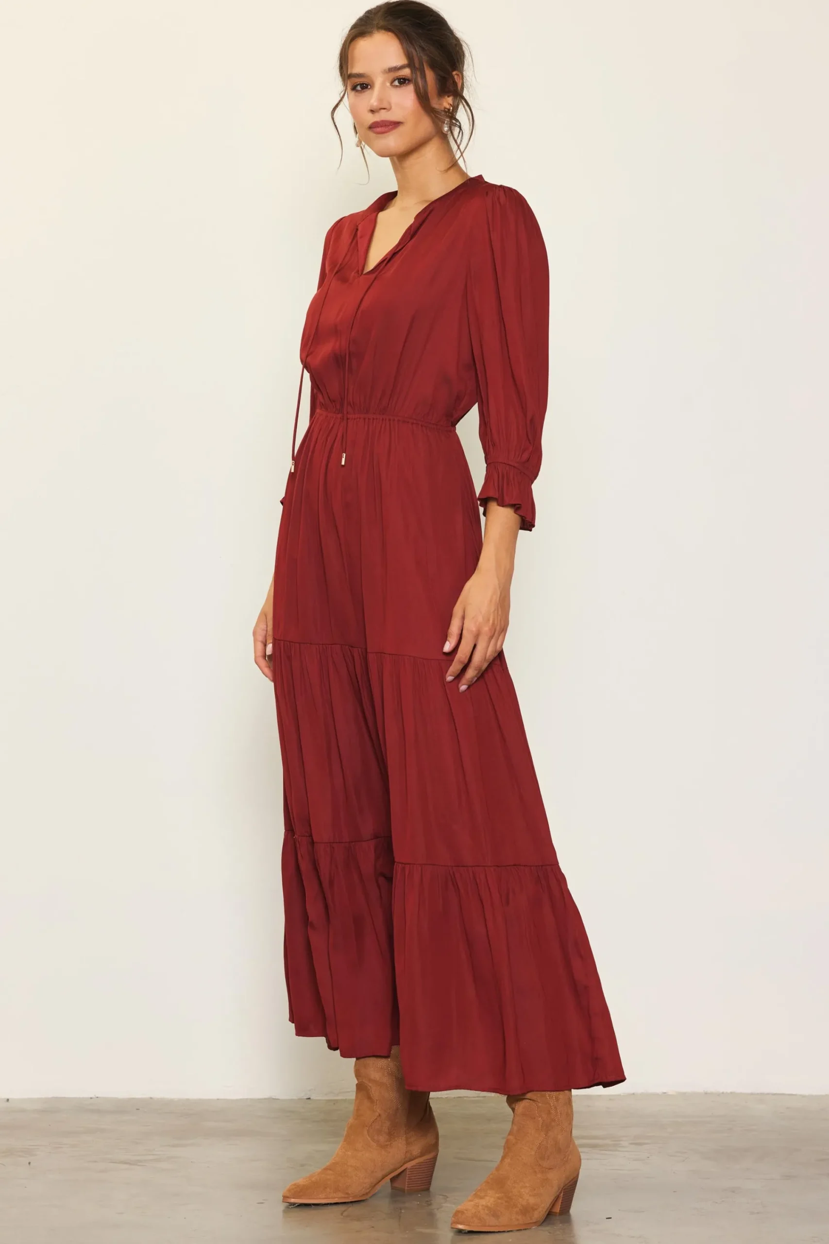 SKIES ARE BLUE Emery Ruffle Tiered Maxi Dress* Maxi Dresses