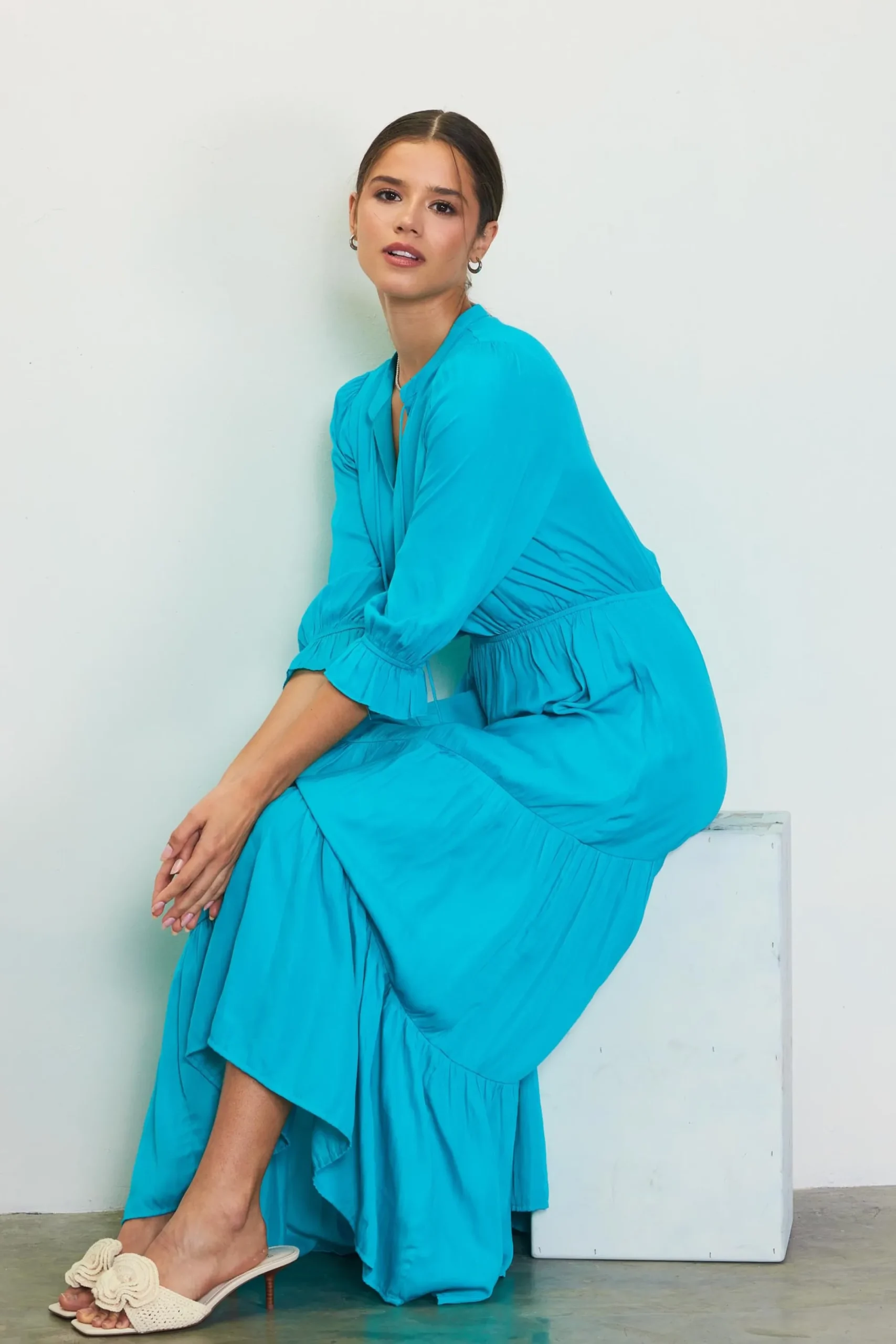 SKIES ARE BLUE Emery Ruffle Tiered Maxi Dress* Maxi Dresses