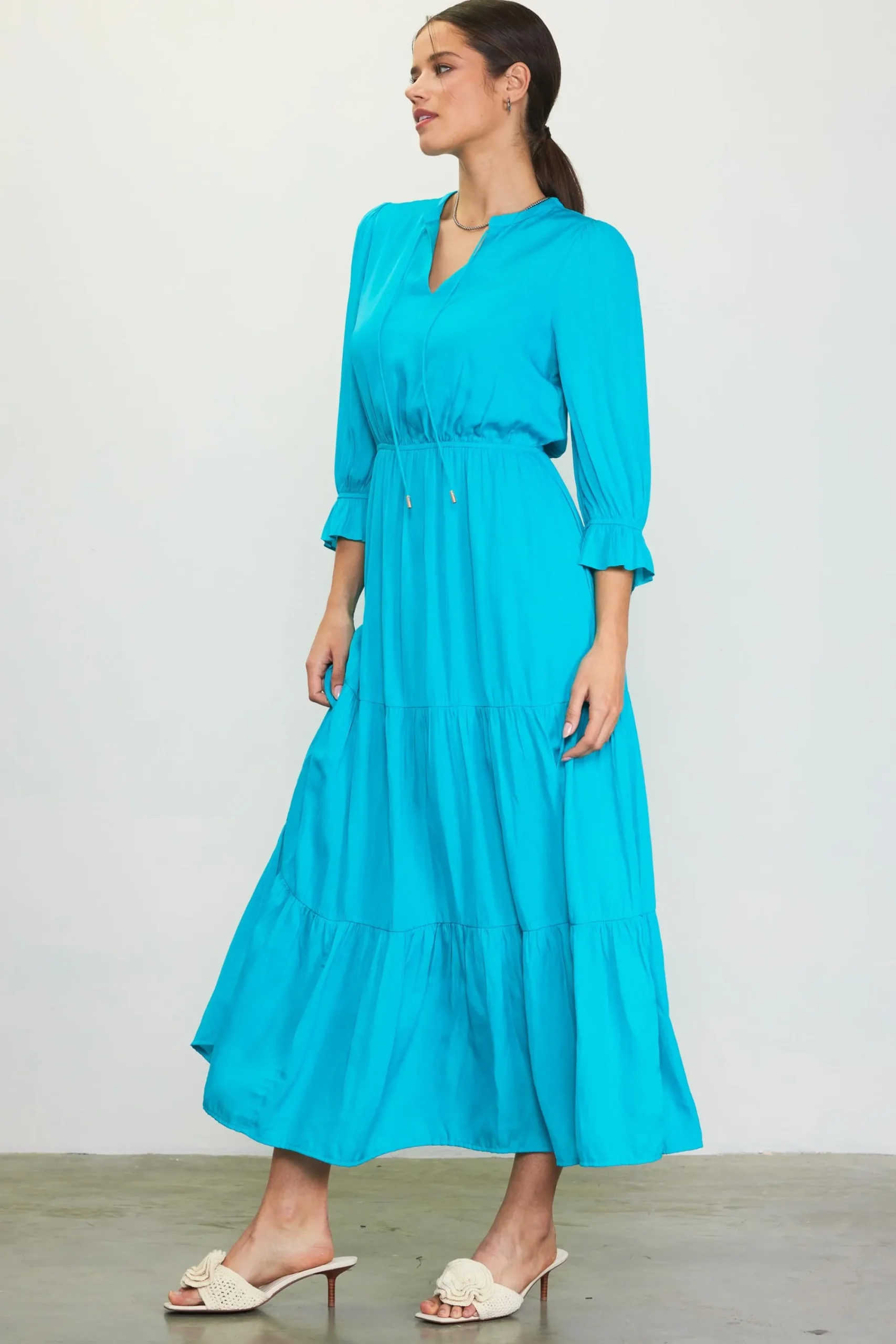 SKIES ARE BLUE Emery Ruffle Tiered Maxi Dress* Maxi Dresses