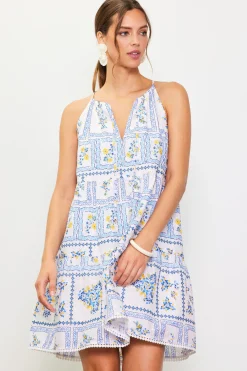 SKIES ARE BLUE Eyelet Embroidered Print Mini Dress* Mini Dresses