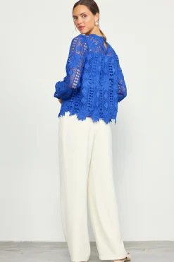 SKIES ARE BLUE Eyelet Lace Longsleeve Blouse* Blouses|Long Sleeve Tops