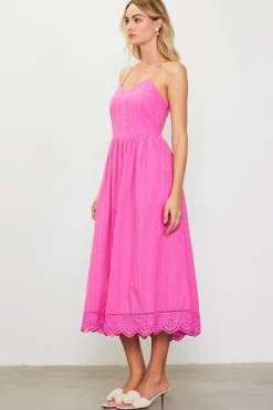 SKIES ARE BLUE Eyelet Lace Midi Dress* Midi Dresses