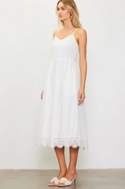 SKIES ARE BLUE Eyelet Lace Midi Dress* Midi Dresses