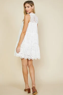 SKIES ARE BLUE Eyelet Lace Mini Dress* Mini Dresses