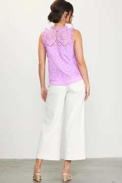 SKIES ARE BLUE Eyelet Lace Top* Sleeveless Tops