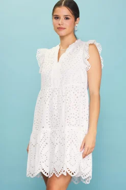 SKIES ARE BLUE Eyelet Mini Dress* Mini Dresses