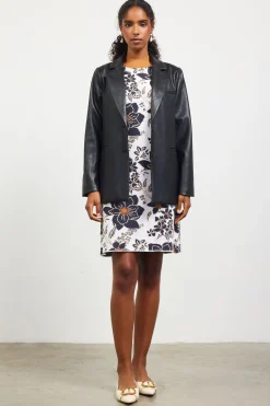 SKIES ARE BLUE Faux Leather Tailored Blazer* Outerwear|Blazers