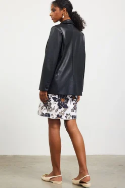 SKIES ARE BLUE Faux Leather Tailored Blazer* Outerwear|Blazers