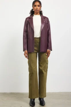 SKIES ARE BLUE Faux Leather Tailored Blazer* Outerwear|Blazers