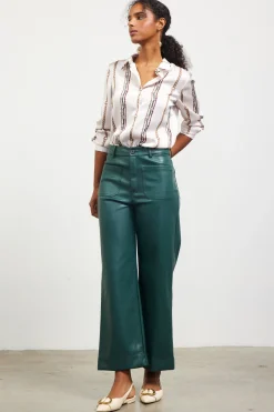 SKIES ARE BLUE Faux Leather Wide Leg Pants* Pants
