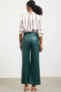 SKIES ARE BLUE Faux Leather Wide Leg Pants* Pants
