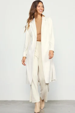 SKIES ARE BLUE Faux Suede Duster Coat* Outerwear