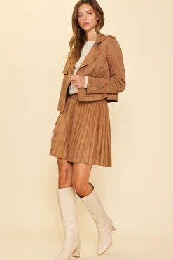 SKIES ARE BLUE Faux Suede Moto Jacket* Outerwear