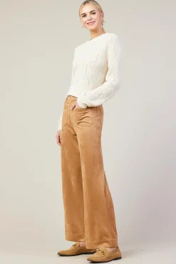 SKIES ARE BLUE Faux Suede Wide Leg Pant* Pants