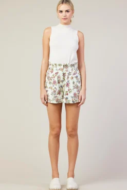 SKIES ARE BLUE Floral Print Paper Bag Shorts* Shorts