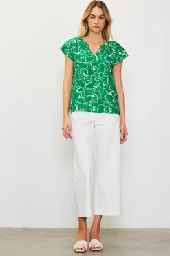 SKIES ARE BLUE Floral Print Short Sleeve Top* Short Sleeve Tops