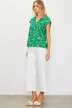 SKIES ARE BLUE Floral Print Short Sleeve Top* Short Sleeve Tops