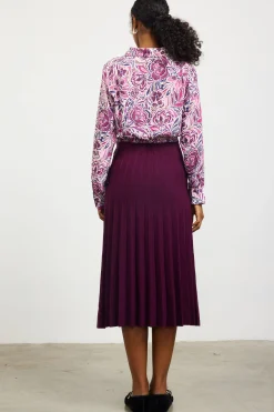 SKIES ARE BLUE Floral Print Waist Self Tie Top* Long Sleeve Tops