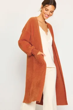 SKIES ARE BLUE Fuzzy Longsleeve Cardigan* Outerwear|Sweaters