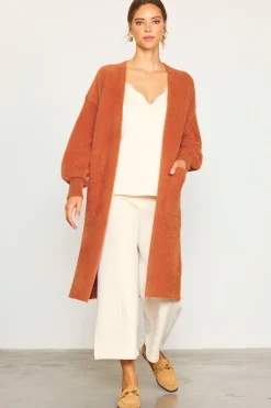 SKIES ARE BLUE Fuzzy Longsleeve Cardigan* Outerwear|Sweaters