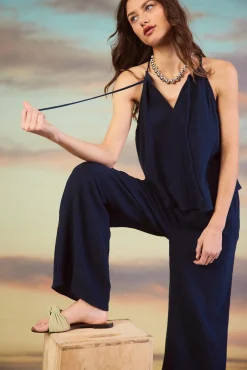 SKIES ARE BLUE Gaia Tulip Back Halter Top* Sleeveless Tops