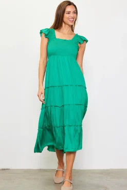 SKIES ARE BLUE Hathaway Tiered Midi Dress* Midi Dresses