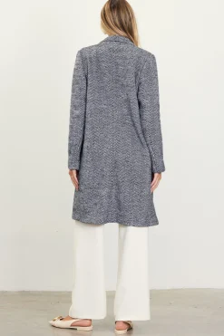SKIES ARE BLUE Herringbone Single Button Coat* Outerwear