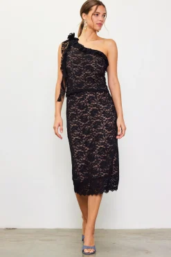 SKIES ARE BLUE High Waisted Lace Midi Skirt* Skirts