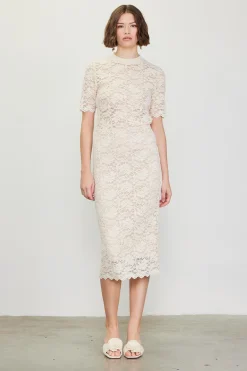 SKIES ARE BLUE High Waisted Lace Midi Skirt* Skirts