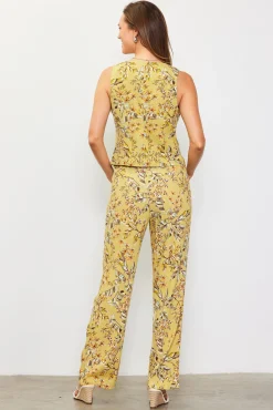 SKIES ARE BLUE Ilona Floral Print Linen Vest* Sleeveless Tops