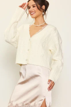 SKIES ARE BLUE Jewel Button Detail Cardigan* Outerwear|Sweaters