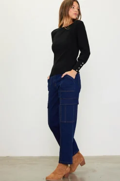 SKIES ARE BLUE Jewel Detail Longsleeve Sweater* Sweaters