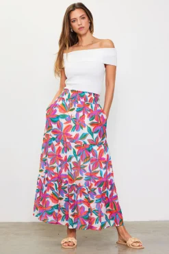 SKIES ARE BLUE Juliette Floral Print Midi Skirt* Skirts