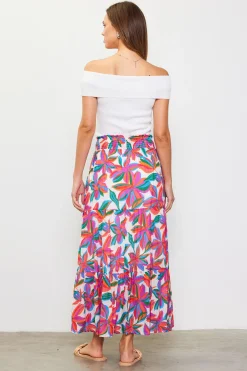 SKIES ARE BLUE Juliette Floral Print Midi Skirt* Skirts
